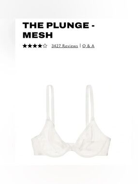 CUUP Ivory Plunge Mesh Bra size 36A